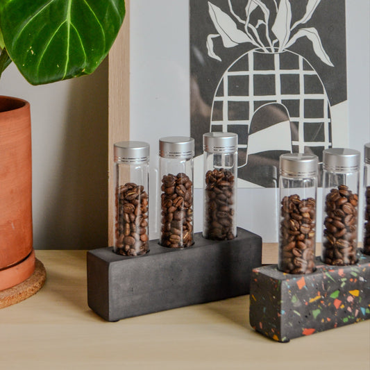 Coffee bean storage test tube set of 3