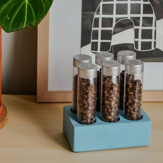 Coffee bean storage test tube set of 6