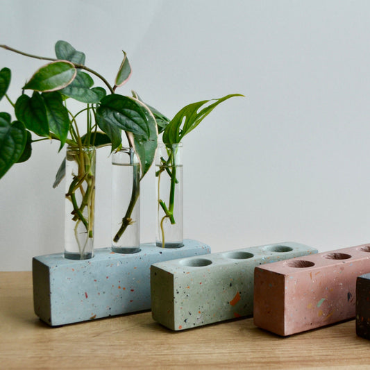 3 Test Tube Terrazzo Plant Propagation Holder