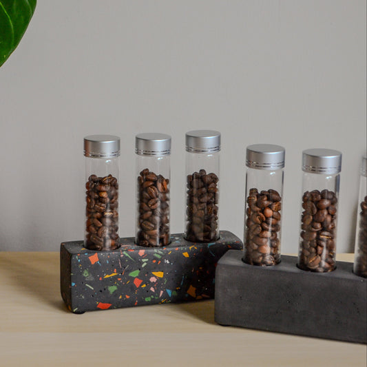 Coffee bean storage test tube set of 3