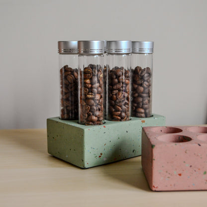 Coffee bean storage test tube set of 6