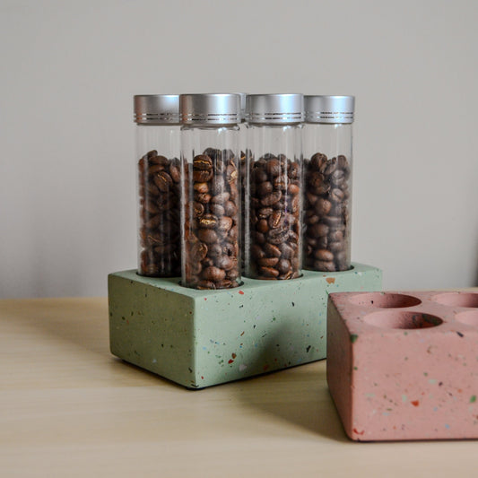 Coffee bean storage test tube set of 6